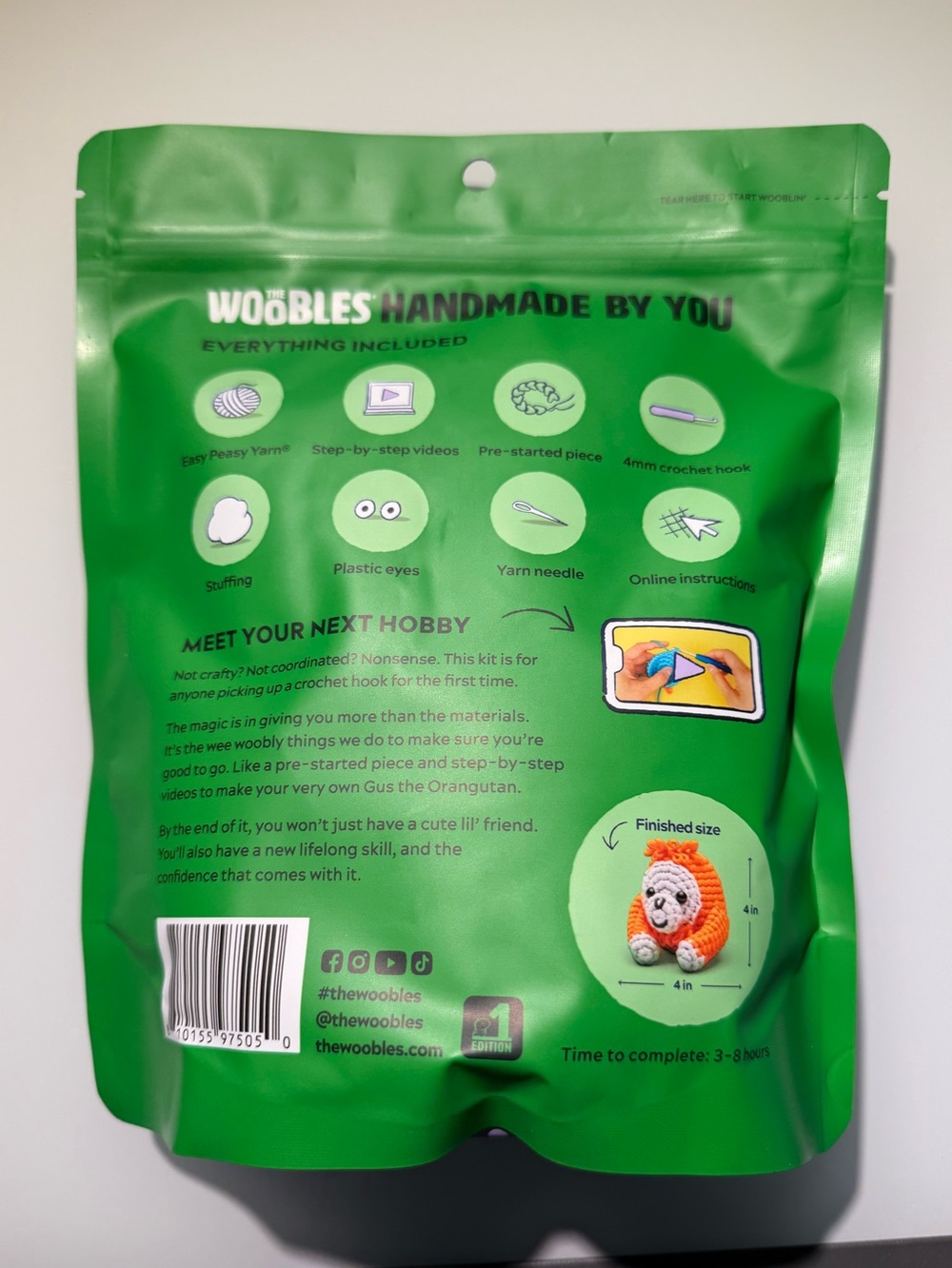 Woobles Gus the Orangutan crochet kit - Picture 2 of 2